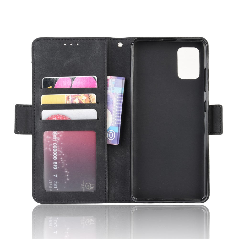 Leather Wallet Stand Protective Case for Samsung Galaxy M51 - Black