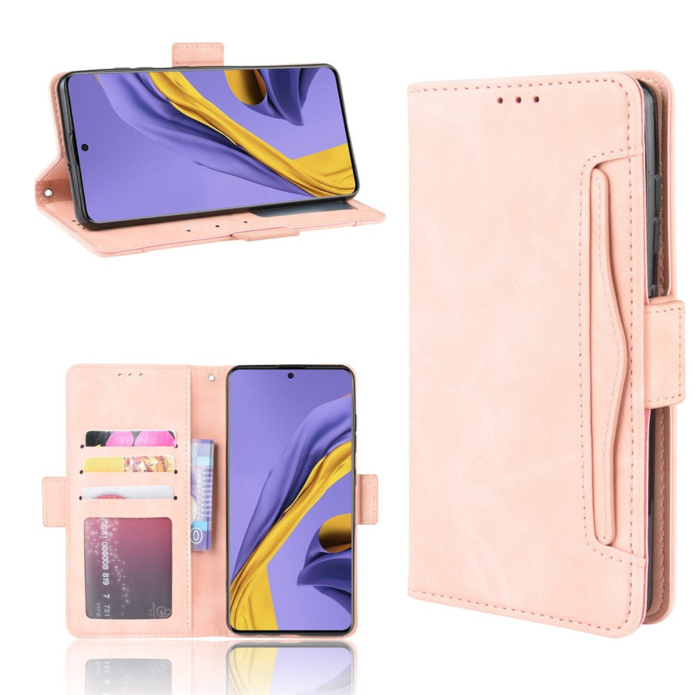 Leather Wallet Stand Protective Case for Samsung Galaxy M51 - Pink