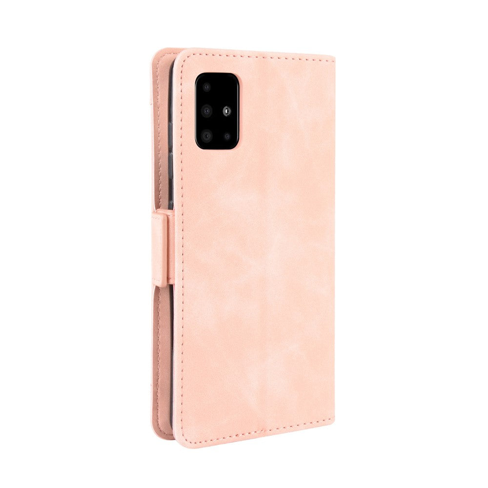 Leather Wallet Stand Protective Case for Samsung Galaxy M51 - Pink