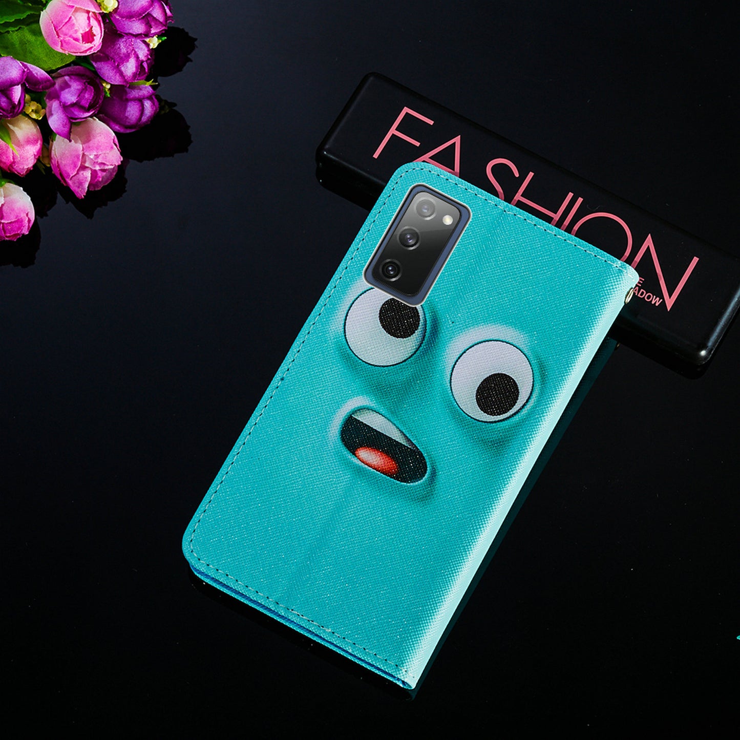 Cross Texture Pattern Printing Flip Leather Wallet Stand Cover for Samsung Galaxy S20 FE 4G/FE 5G/S20 Lite/S20 FE 2022 - Cyan