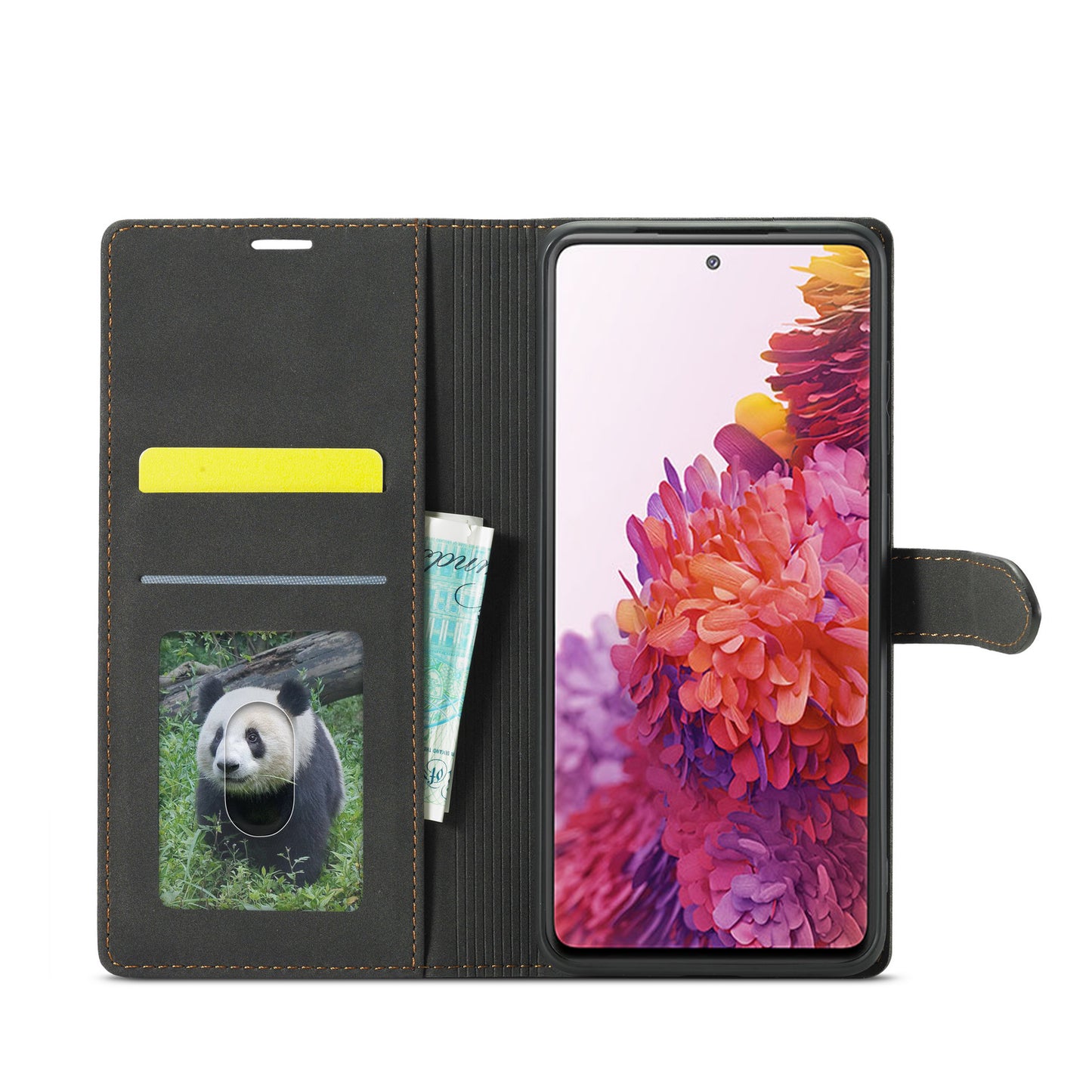 FORWENW F1 Series Case for Samsung Galaxy S20 FE/S20 Fan Edition/S20 FE 5G/S20 Fan Edition 5G/S20 Lite/S20 FE 2022 Leather Wallet Stand Cover - Black