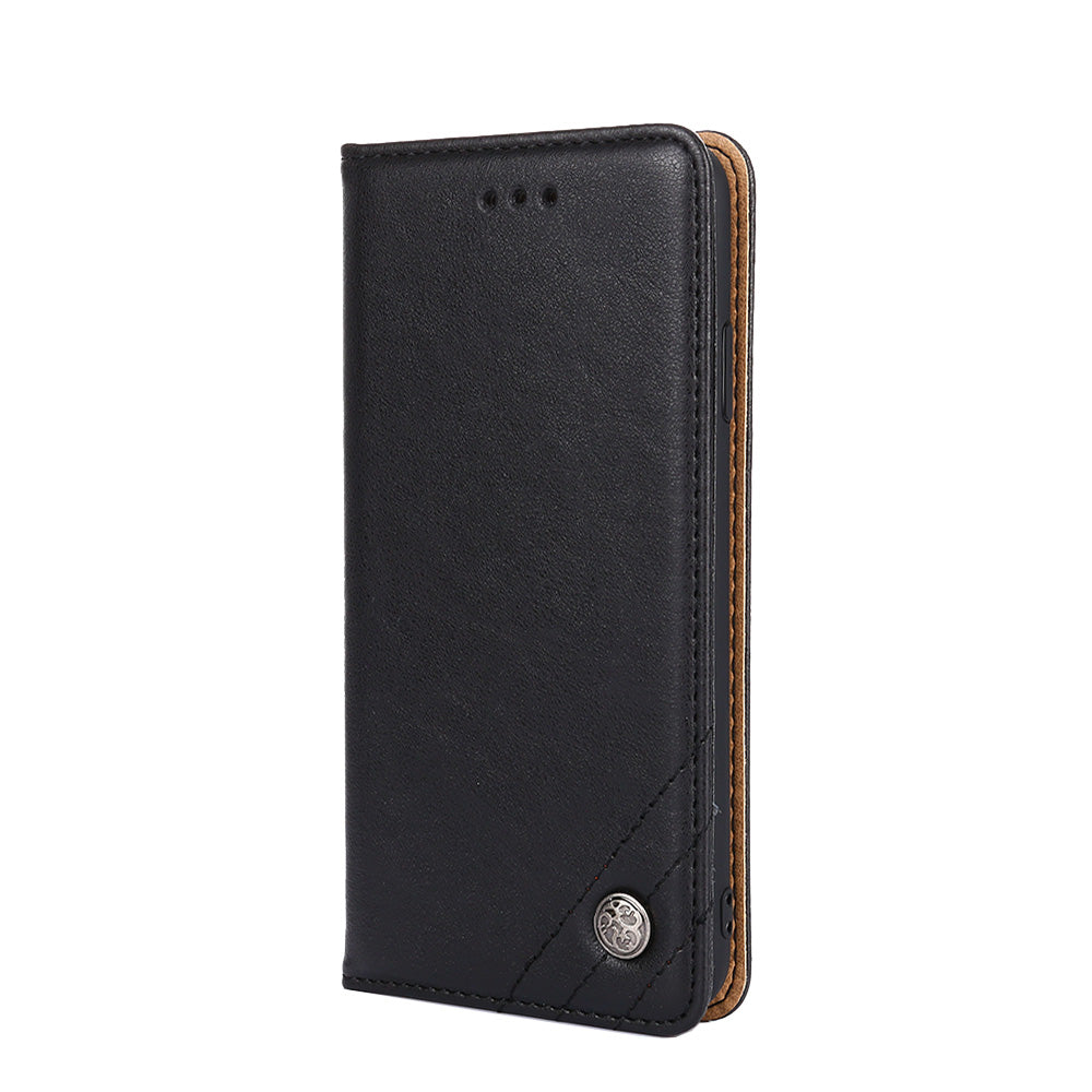 Leather Wallet Phone Case without Magnetic Buckle for Samsung Galaxy S20 Ultra - Black
