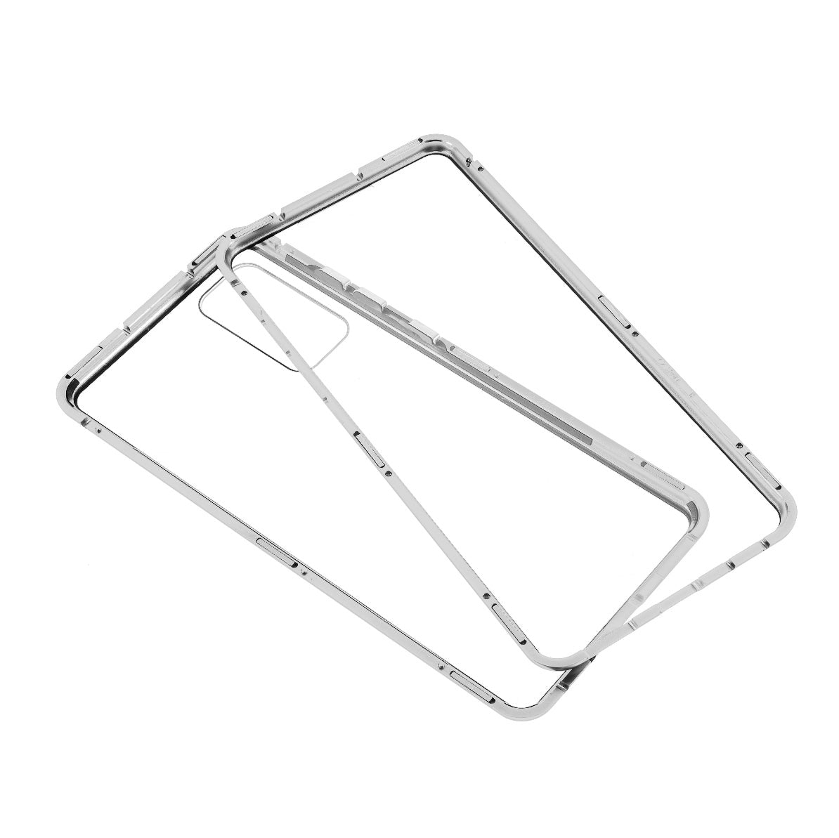Cover for Samsung Galaxy S20 FE/S20 Fan Edition/S20 FE 5G/S20 Fan Edition 5G/S20 Lite/S20 FE 2022, All-inclusive Detachable Metal + Two-sided Tempered Glass Case (No Fingerprint Unlocked) - Silver