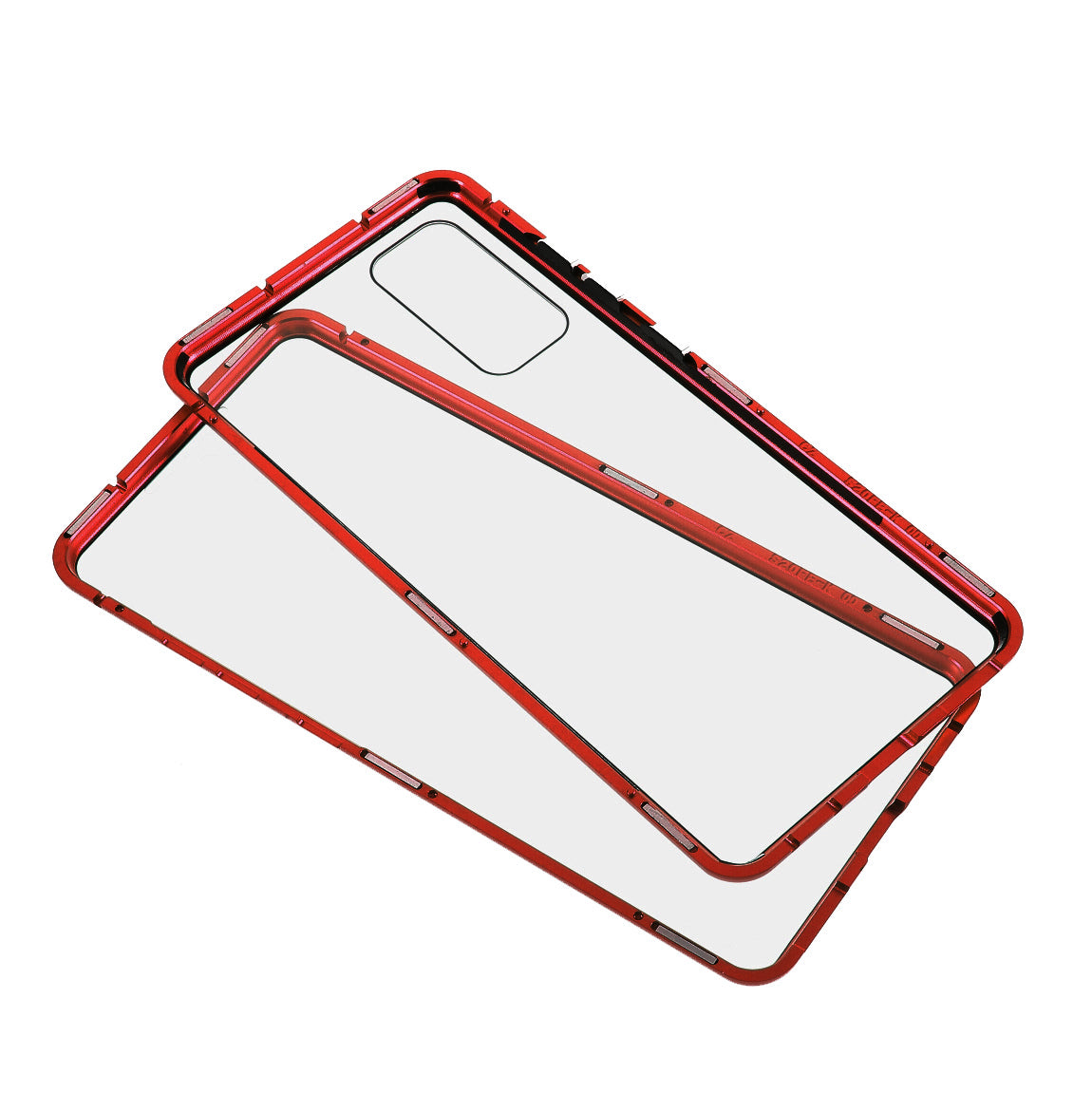 Cover for Samsung Galaxy S20 FE/S20 Fan Edition/S20 FE 5G/S20 Fan Edition 5G/S20 Lite/S20 FE 2022, All-inclusive Detachable Metal + Two-sided Tempered Glass Case (No Fingerprint Unlocked) - Red