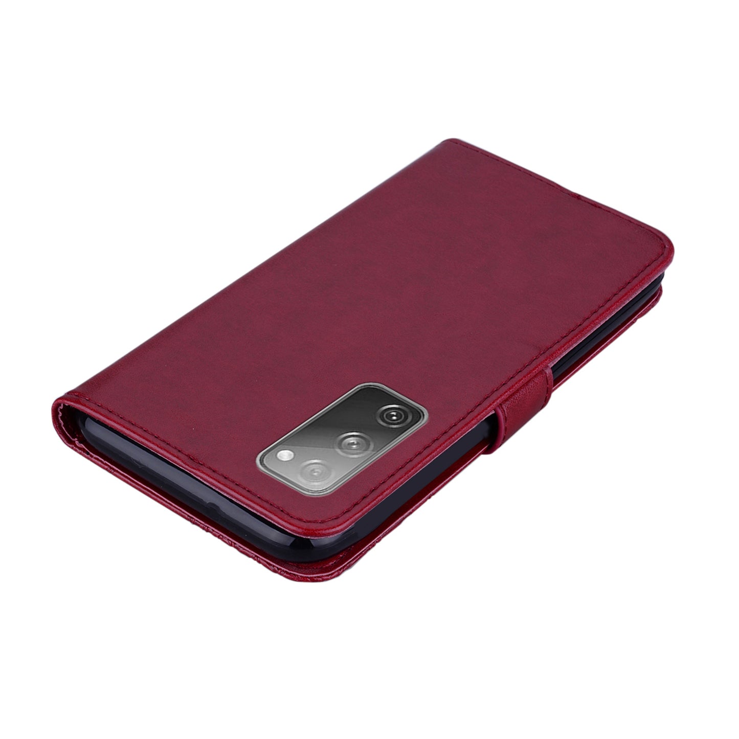 Owl Flower Imprint Leather Cover Mobile Shell for Samsung Galaxy S20 FE/S20 Fan Edition / S20 FE 5G/S20 Fan Edition 5G / S20 Lite - Red