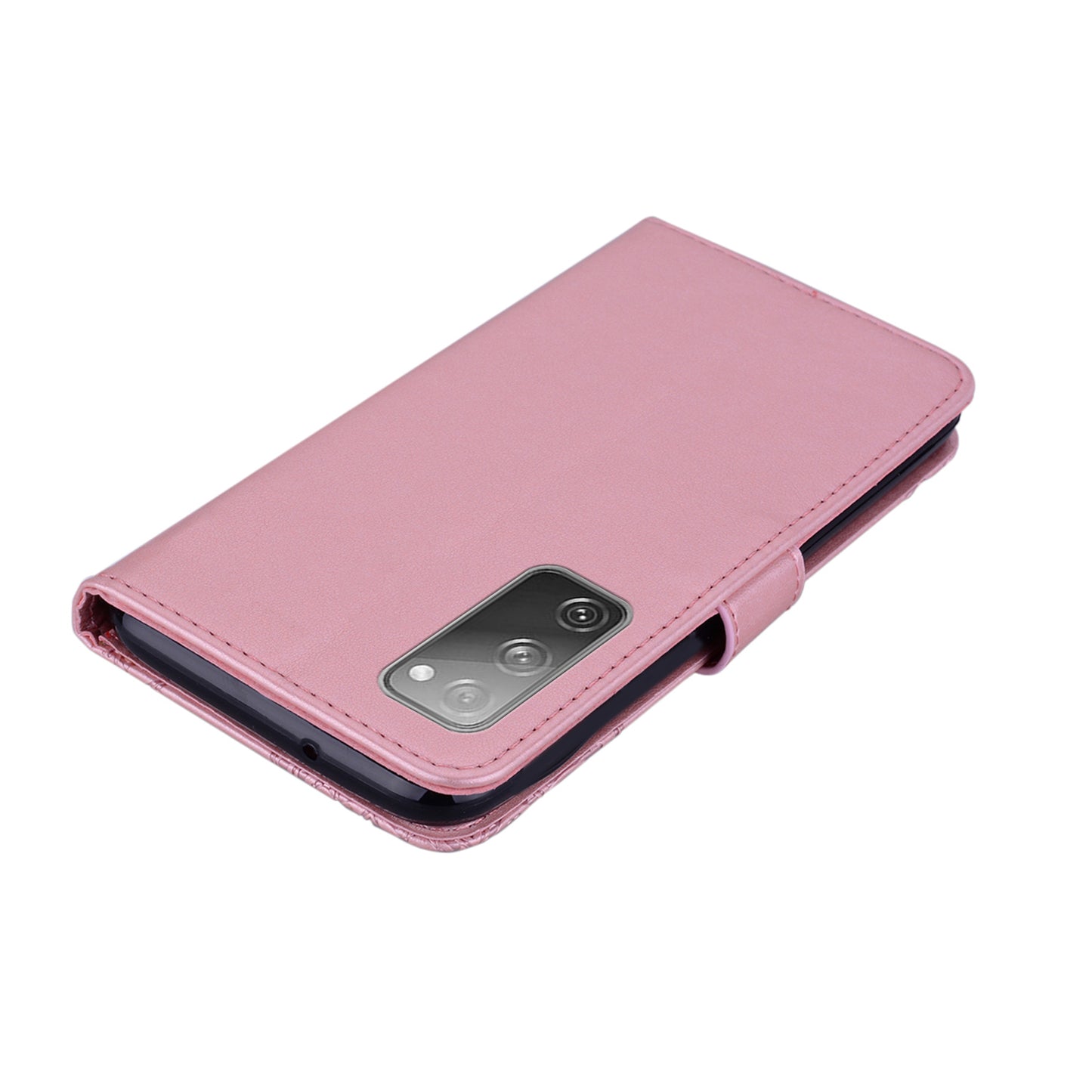 Owl Flower Imprint Leather Cover Mobile Shell for Samsung Galaxy S20 FE/S20 Fan Edition / S20 FE 5G/S20 Fan Edition 5G / S20 Lite - Light Purple
