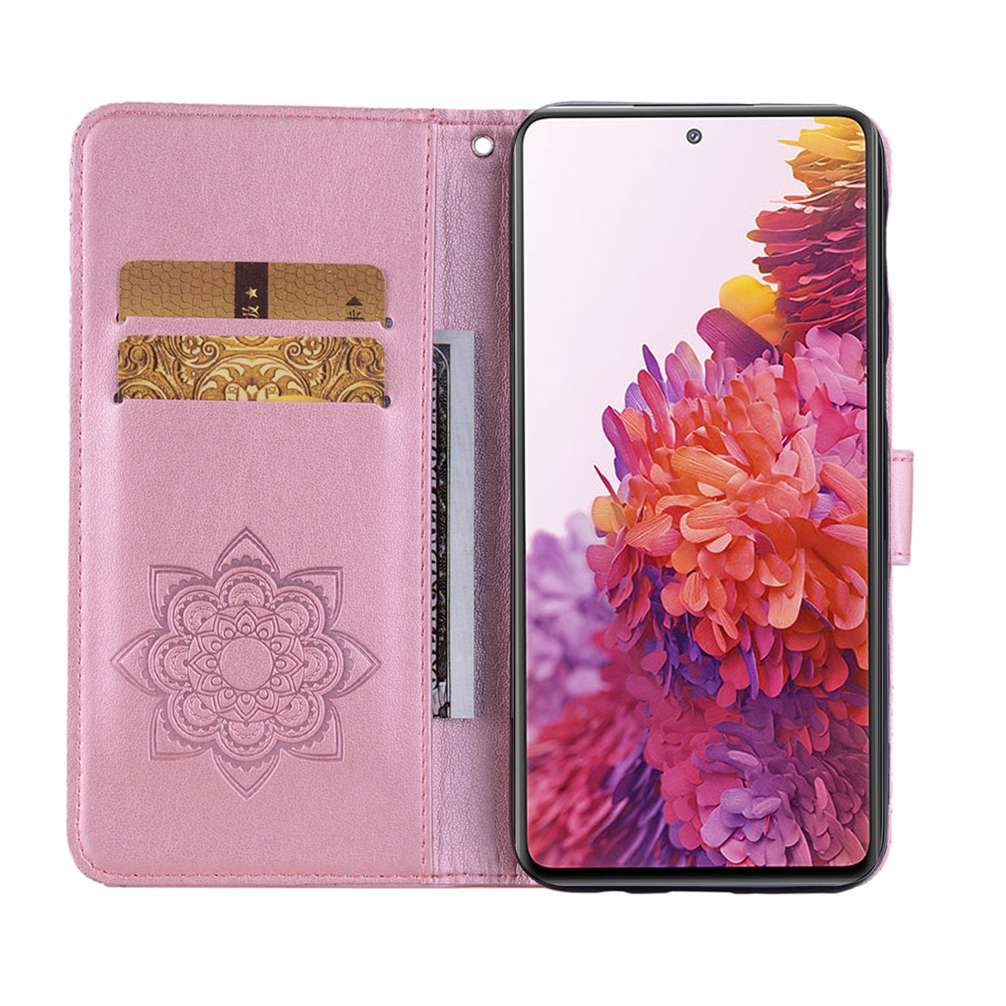 Owl Flower Imprint Leather Cover Mobile Shell for Samsung Galaxy S20 FE/S20 Fan Edition / S20 FE 5G/S20 Fan Edition 5G / S20 Lite - Light Purple