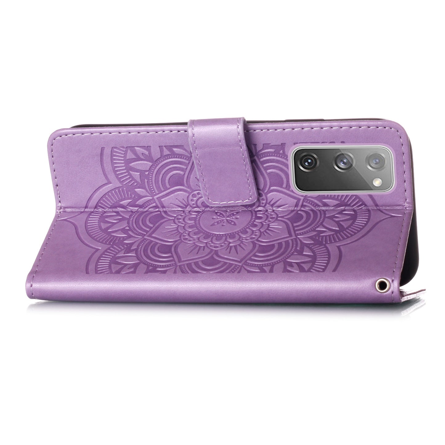 For Samsung Galaxy S20 FE/S20 Fan Edition/S20 FE 5G/S20 Fan Edition 5G/S20 Lite/S20 FE 2022 Dreamcatcher Imprinting Leather Wallet Cell Phone Cover Shell - Light Purple