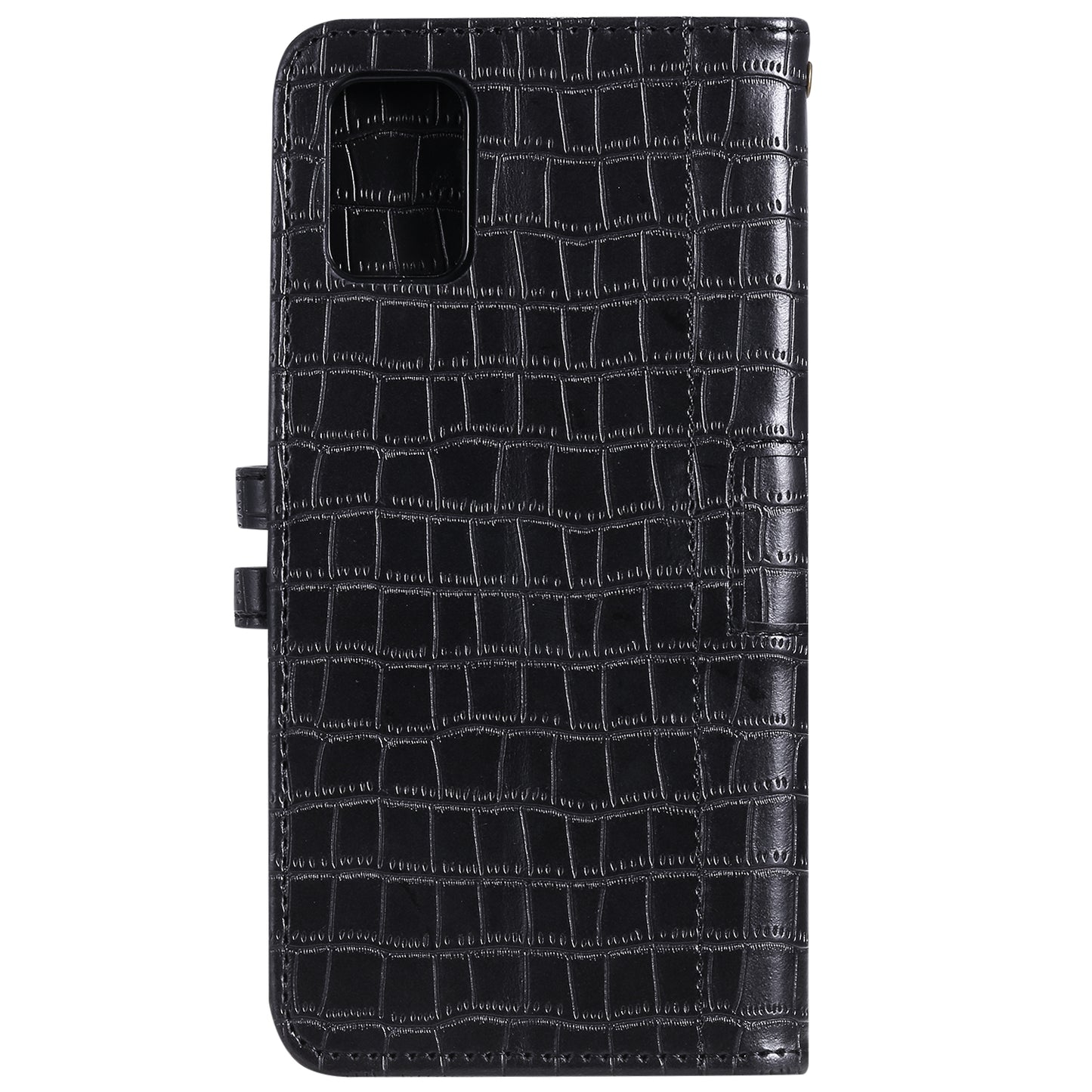 For Samsung Galaxy S20 FE/S20 Fan Edition/S20 FE 5G/S20 Fan Edition 5G/S20 Lite/S20 FE 2022 Crocodile Skin PU Leather Wallet Phone Case - Black