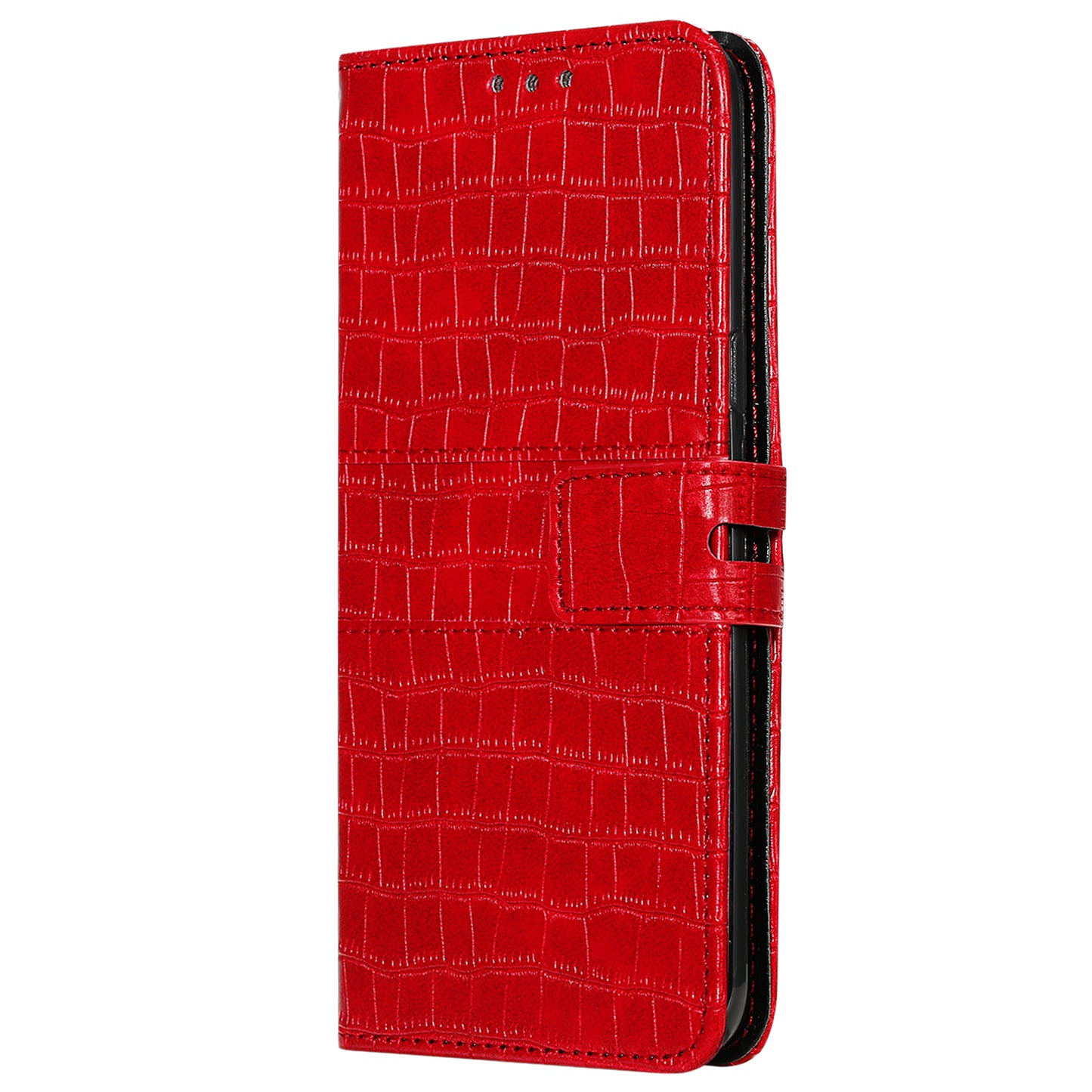 For Samsung Galaxy S20 FE/S20 Fan Edition/S20 FE 5G/S20 Fan Edition 5G/S20 Lite/S20 FE 2022 Crocodile Skin PU Leather Wallet Phone Case - Red