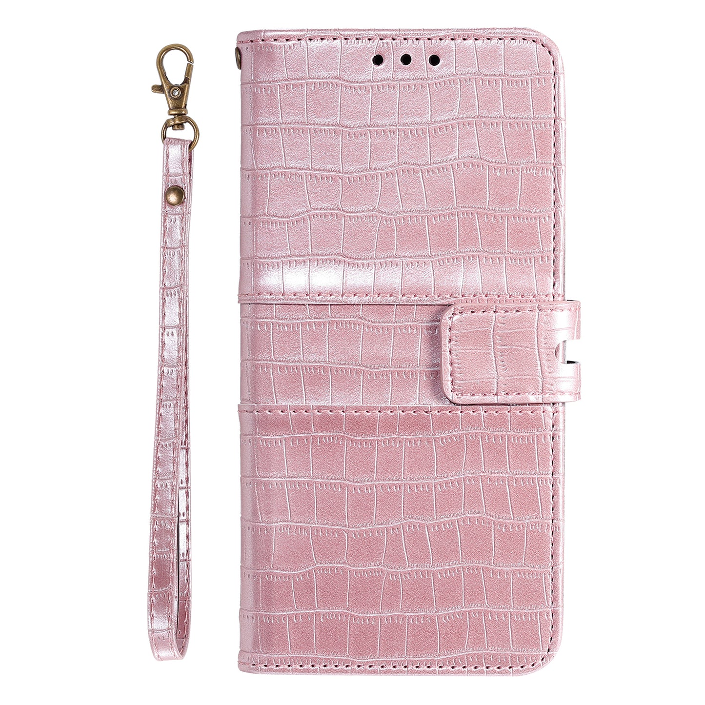 For Samsung Galaxy S20 FE/S20 Fan Edition/S20 FE 5G/S20 Fan Edition 5G/S20 Lite/S20 FE 2022 Crocodile Skin PU Leather Wallet Phone Case - Rose Gold