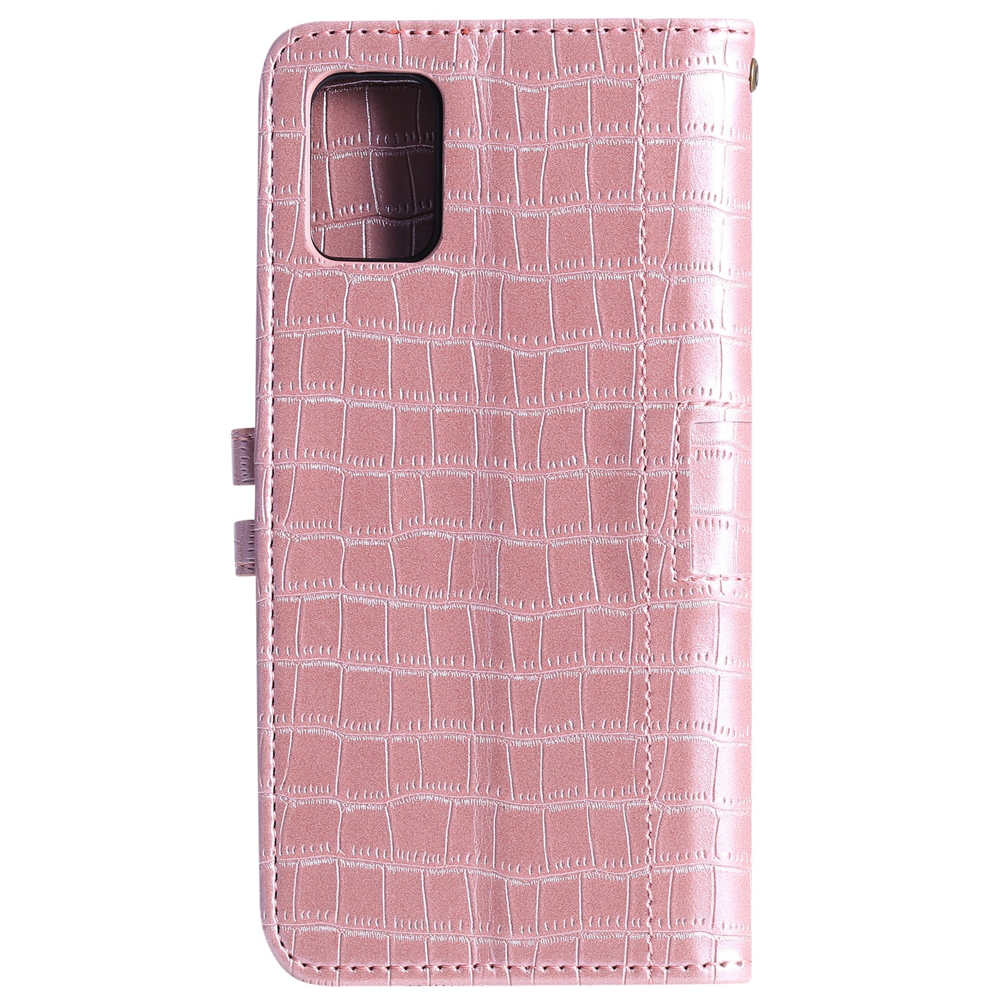For Samsung Galaxy S20 FE/S20 Fan Edition/S20 FE 5G/S20 Fan Edition 5G/S20 Lite/S20 FE 2022 Crocodile Skin PU Leather Wallet Phone Case - Rose Gold