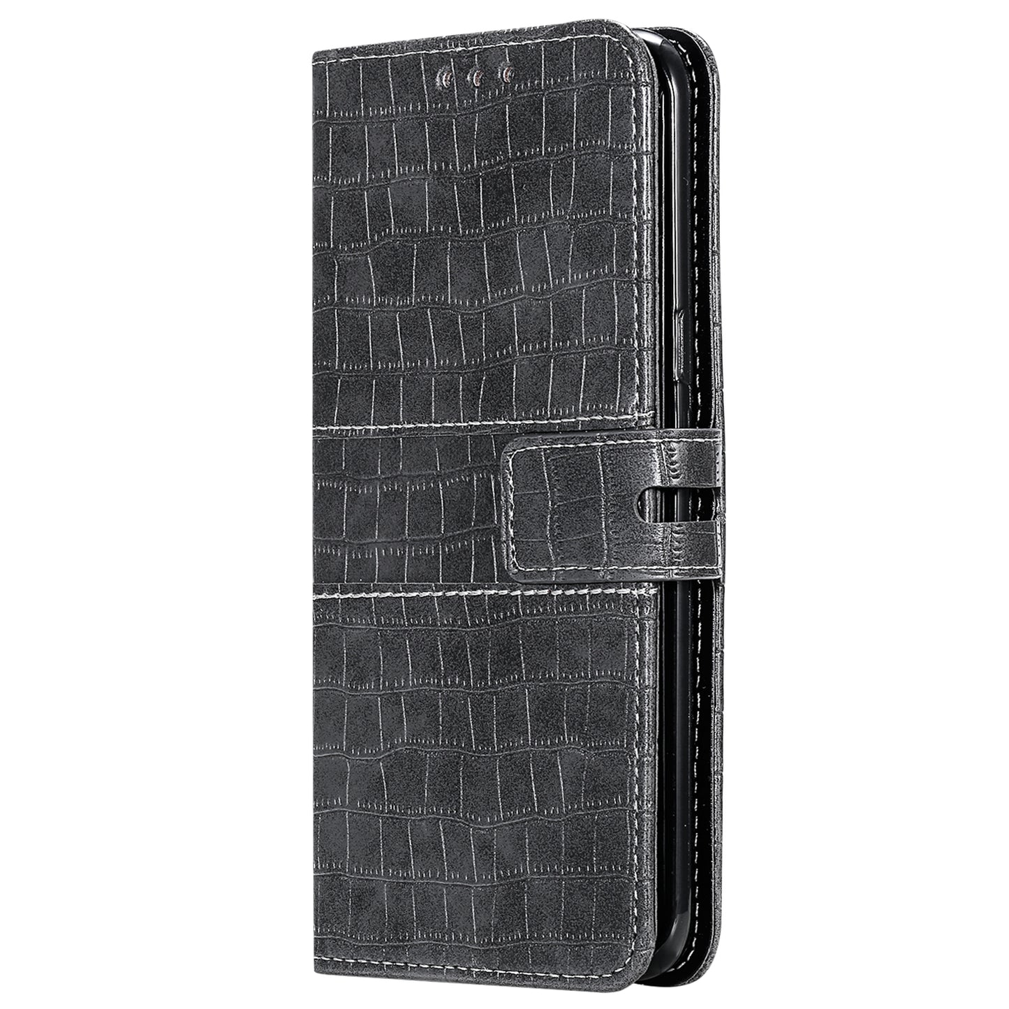 For Samsung Galaxy S20 FE/S20 Fan Edition/S20 FE 5G/S20 Fan Edition 5G/S20 Lite/S20 FE 2022 Crocodile Skin PU Leather Wallet Phone Case - Grey