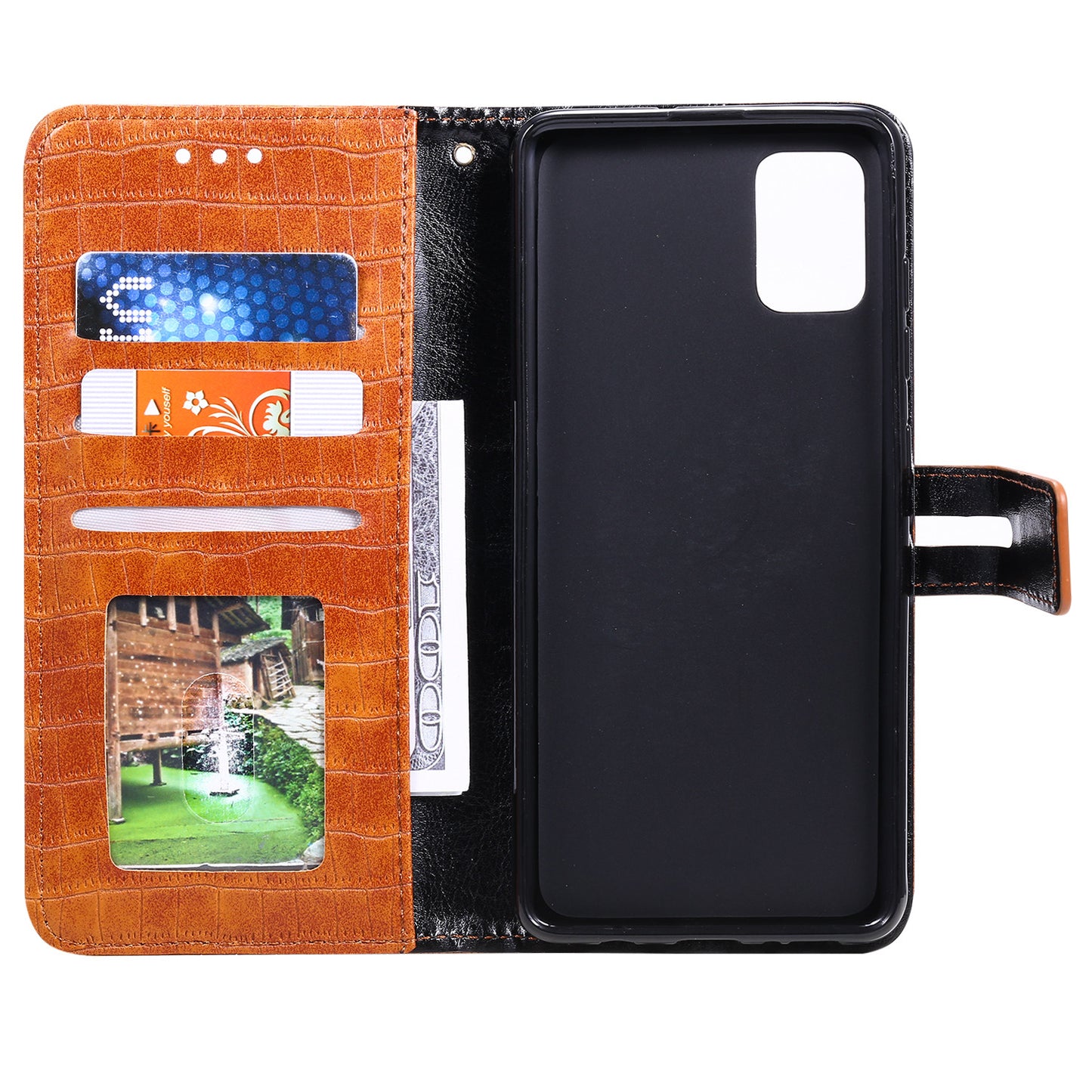 For Samsung Galaxy S20 FE/S20 Fan Edition/S20 FE 5G/S20 Fan Edition 5G/S20 Lite/S20 FE 2022 Crocodile Skin PU Leather Wallet Phone Case - Brown