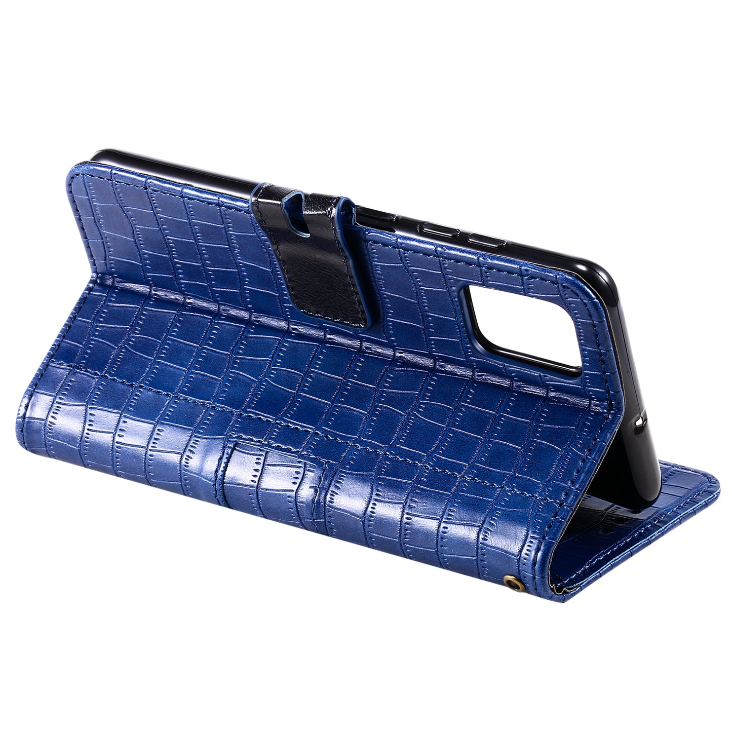 For Samsung Galaxy S20 FE/S20 Fan Edition/S20 FE 5G/S20 Fan Edition 5G/S20 Lite/S20 FE 2022 Crocodile Skin PU Leather Wallet Phone Case - Blue