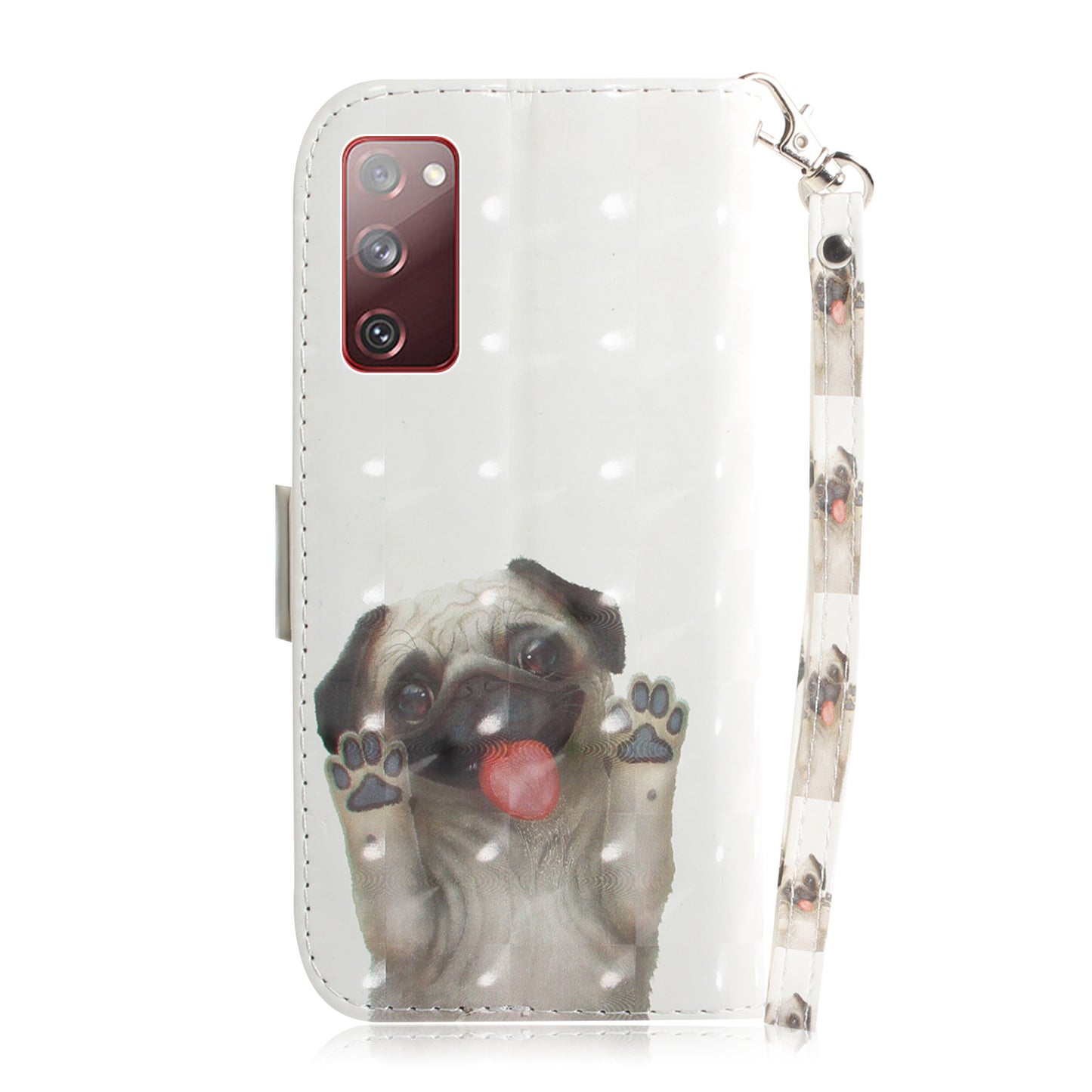 For Samsung Galaxy S20 FE/S20 Fan Edition/S20 FE 5G/S20 Fan Edition 5G/S20 Lite/S20 FE 2022 Light Spot Decor Pattern Printing Wallet Stand Leather Phone Case with Strap - Dog