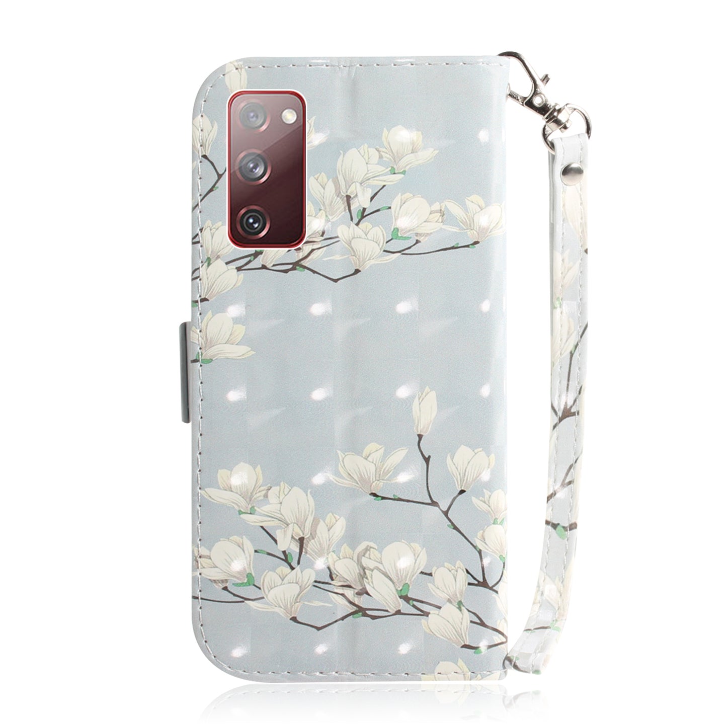 For Samsung Galaxy S20 FE/S20 Fan Edition/S20 FE 5G/S20 Fan Edition 5G/S20 Lite/S20 FE 2022 Light Spot Decor Pattern Printing Wallet Stand Leather Phone Case with Strap - Flower