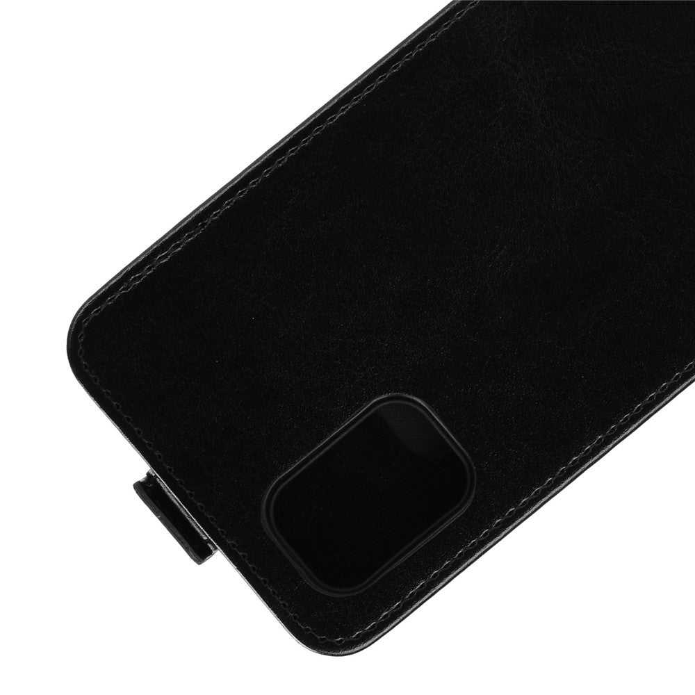 Crazy Horse Vertical Flip Phone Protective Shell for Samsung Galaxy M51 - Black