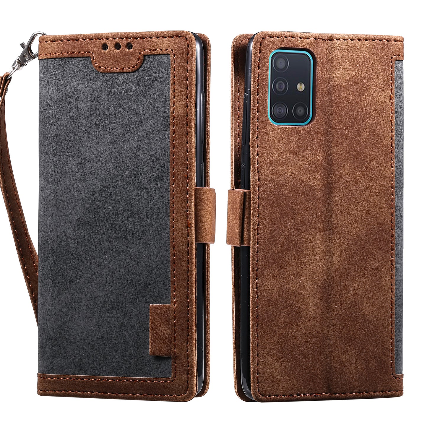 For Samsung Galaxy S20 FE/S20 Fan Edition/S20 FE 5G/S20 Fan Edition 5G/S20 Lite/S20 FE 2022 Vintage Splicing Style Wallet Stand Leather Cover Case - Grey