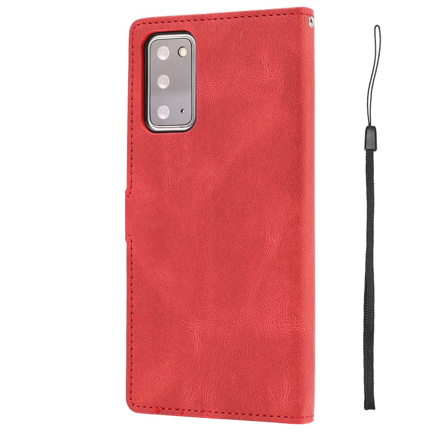 For Samsung Galaxy S20 FE/S20 Fan Edition/S20 FE 5G/S20 Fan Edition 5G/S20 Lite/S20 FE 2022 Classic Style PU Leather Phone Cover Shell with Wallet and Stand - Red