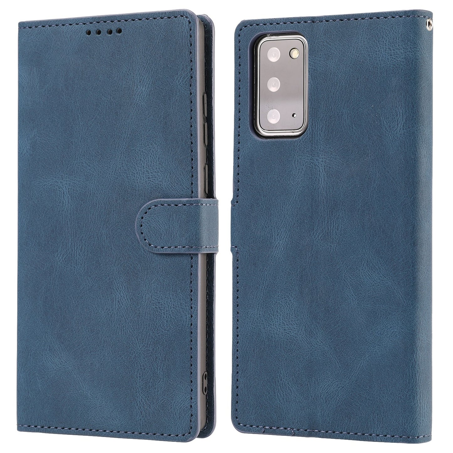 For Samsung Galaxy S20 FE/S20 Fan Edition/S20 FE 5G/S20 Fan Edition 5G/S20 Lite/S20 FE 2022 Classic Style PU Leather Phone Cover Shell with Wallet and Stand - Blue