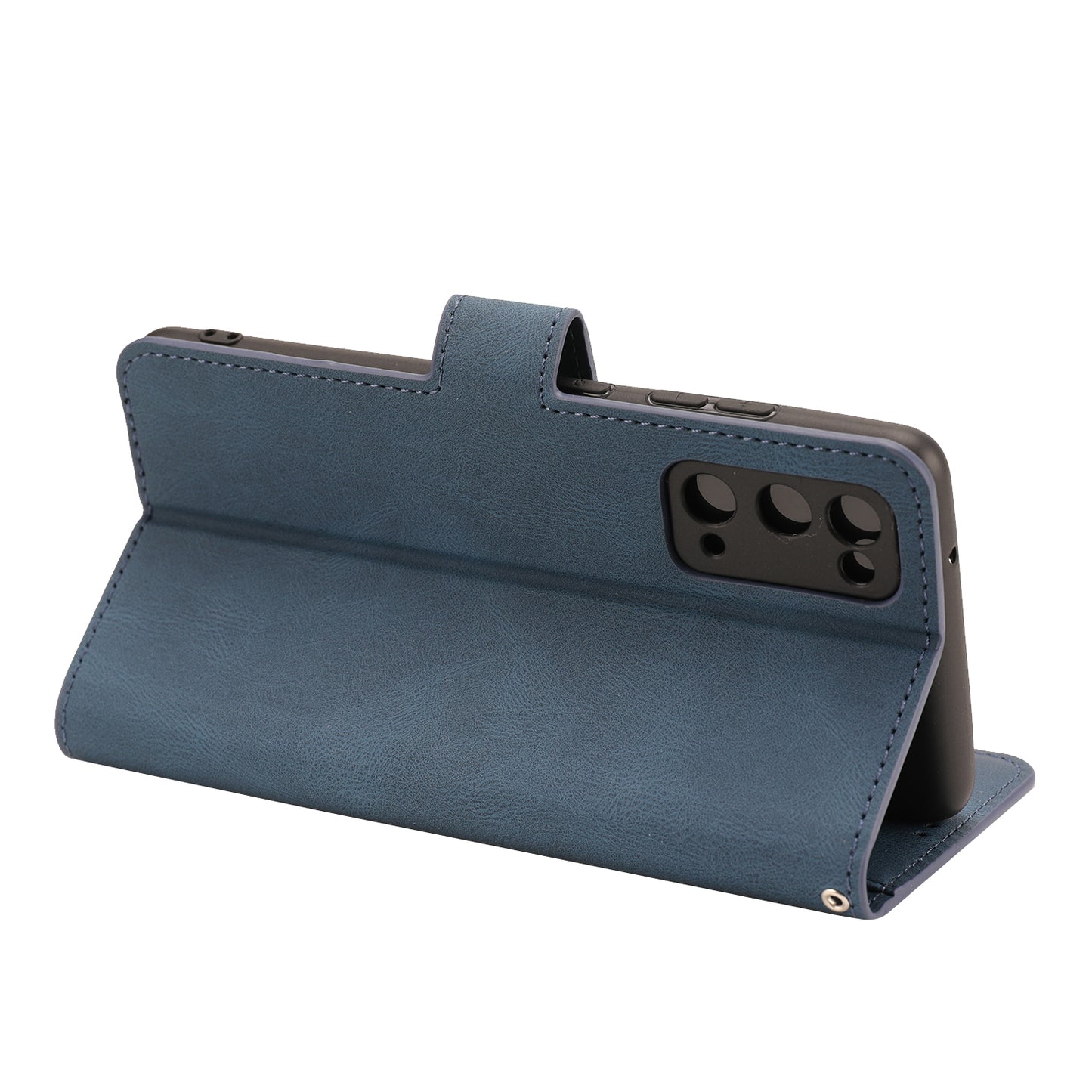 For Samsung Galaxy S20 FE/S20 Fan Edition/S20 FE 5G/S20 Fan Edition 5G/S20 Lite/S20 FE 2022 Classic Style PU Leather Phone Cover Shell with Wallet and Stand - Blue