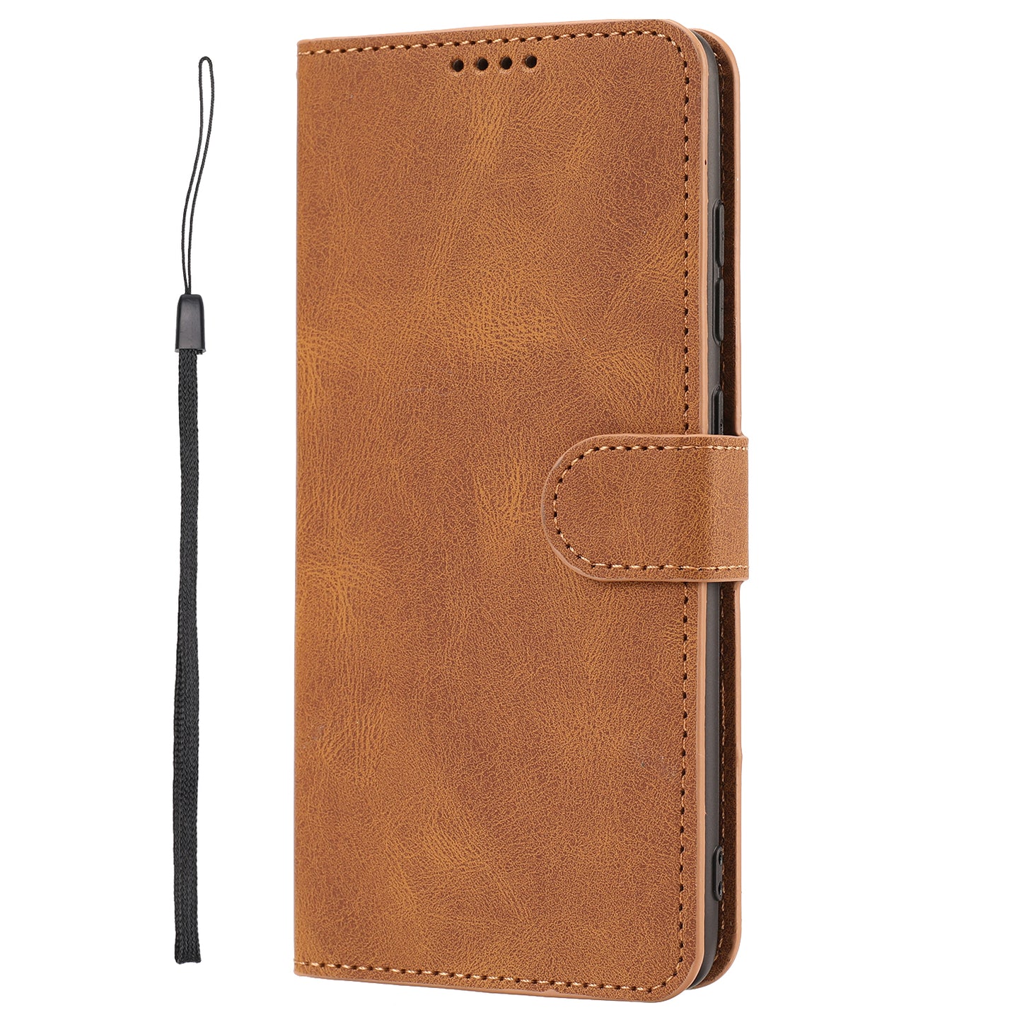 For Samsung Galaxy S20 FE/S20 Fan Edition/S20 FE 5G/S20 Fan Edition 5G/S20 Lite/S20 FE 2022 Classic Style PU Leather Phone Cover Shell with Wallet and Stand - Light Brown