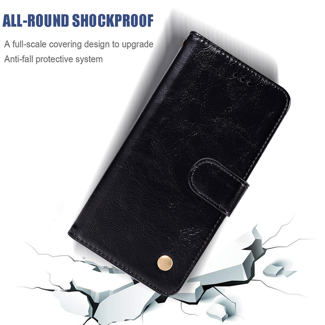 For Samsung Galaxy S20 FE/S20 Fan Edition/S20 FE 5G/S20 Fan Edition 5G/S20 Lite/S20 FE 2022 Wallet Stand Leather Vintage Style Cell Phone Cover Case - Black