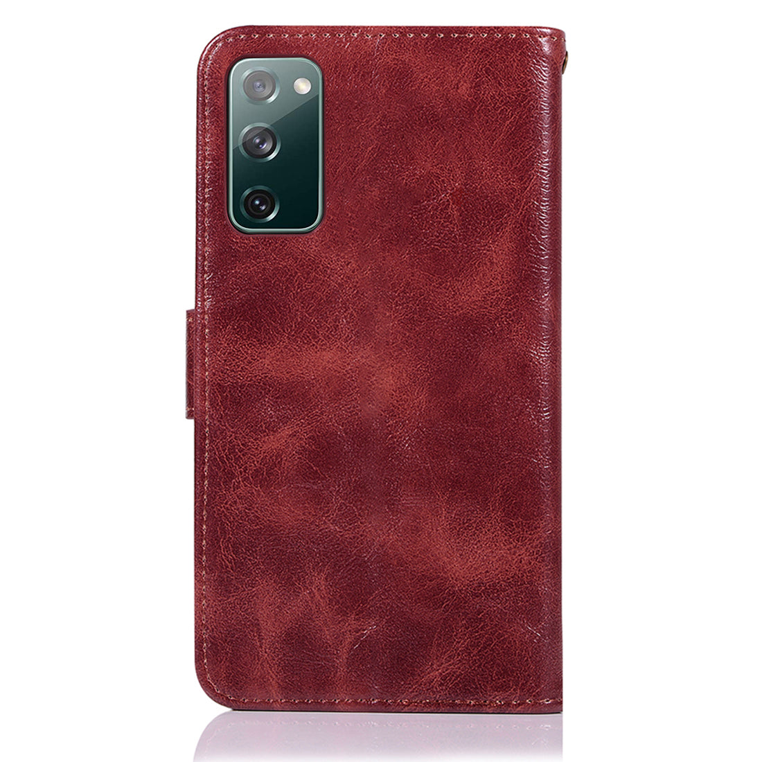 For Samsung Galaxy S20 FE/S20 Fan Edition/S20 FE 5G/S20 Fan Edition 5G/S20 Lite/S20 FE 2022 Wallet Stand Leather Vintage Style Cell Phone Cover Case - Wine Red
