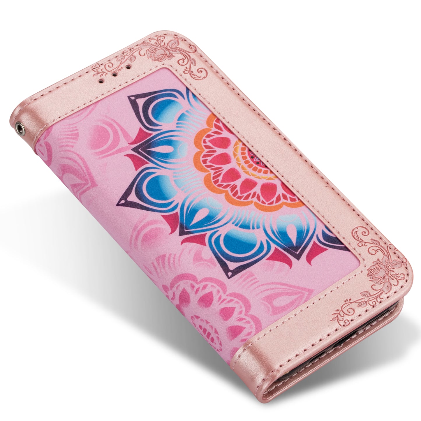 For Samsung Galaxy S20 FE/S20 Fan Edition/S20 FE 5G/S20 Fan Edition 5G/S20 Lite/S20 FE 2022 Flower Patterned PU Leather Wallet Stand Shell Cover - Rose Gold