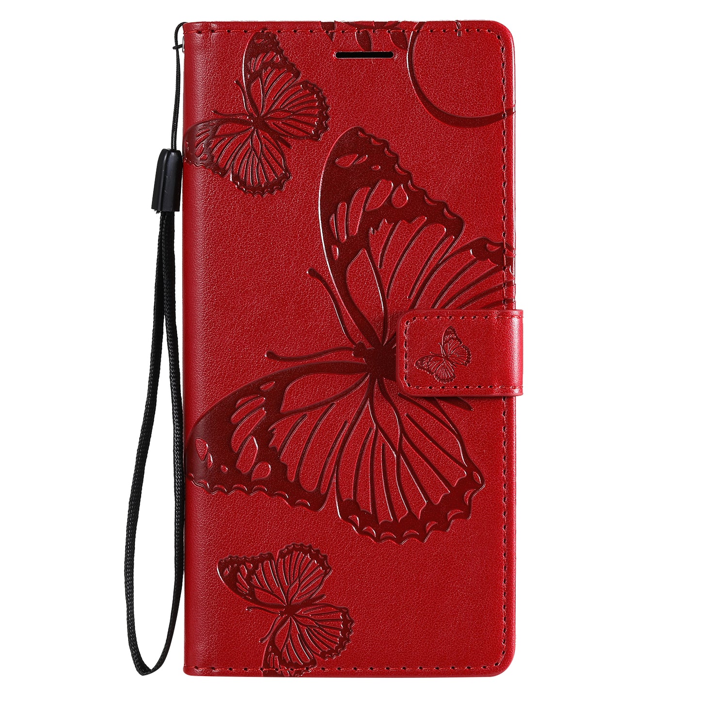 For Samsung Galaxy S20 FE/S20 Fan Edition/S20 FE 5G/S20 Fan Edition 5G/S20 Lite/S20 FE 2022 KT Imprinting Flower Series-2 Butterfly Pattern Imprinting Leather Wallet Phone Cover Case - Red