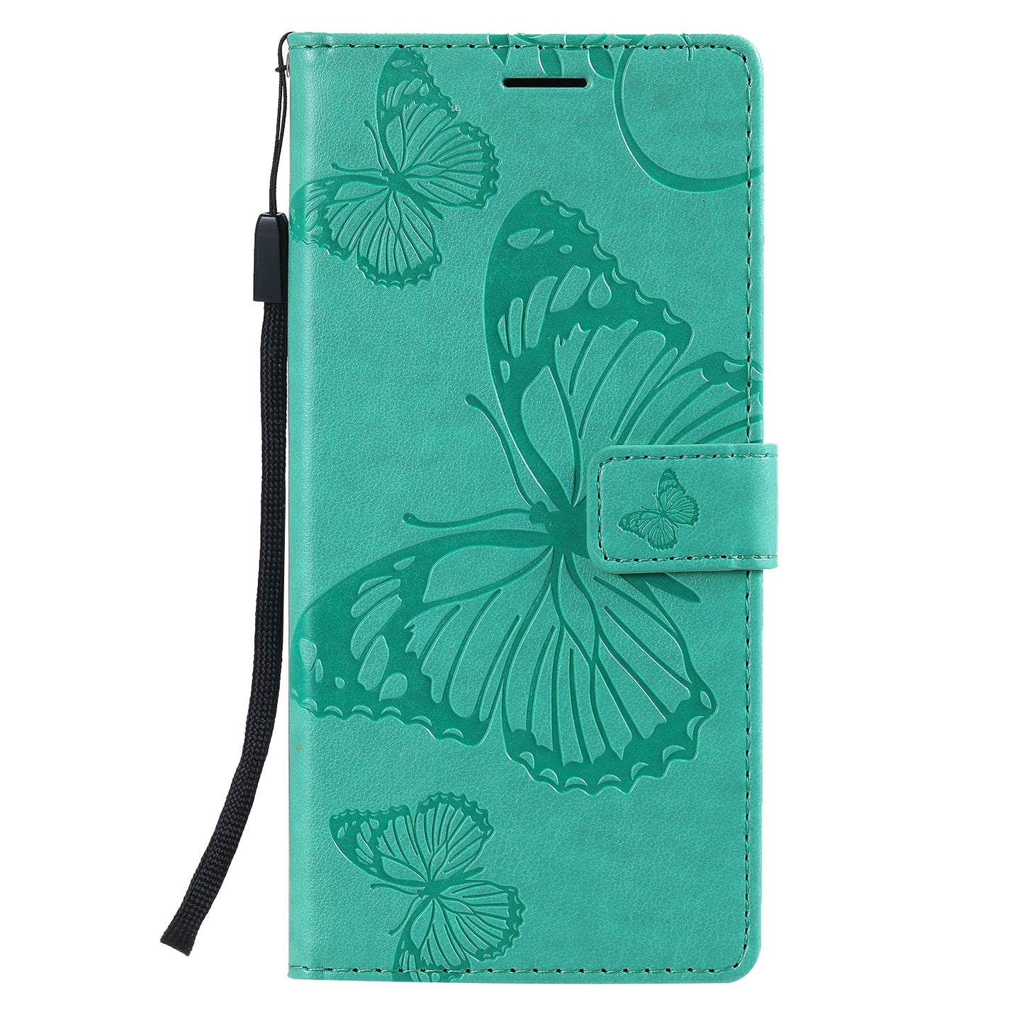 For Samsung Galaxy S20 FE/S20 Fan Edition/S20 FE 5G/S20 Fan Edition 5G/S20 Lite/S20 FE 2022 KT Imprinting Flower Series-2 Butterfly Pattern Imprinting Leather Wallet Phone Cover Case - Cyan