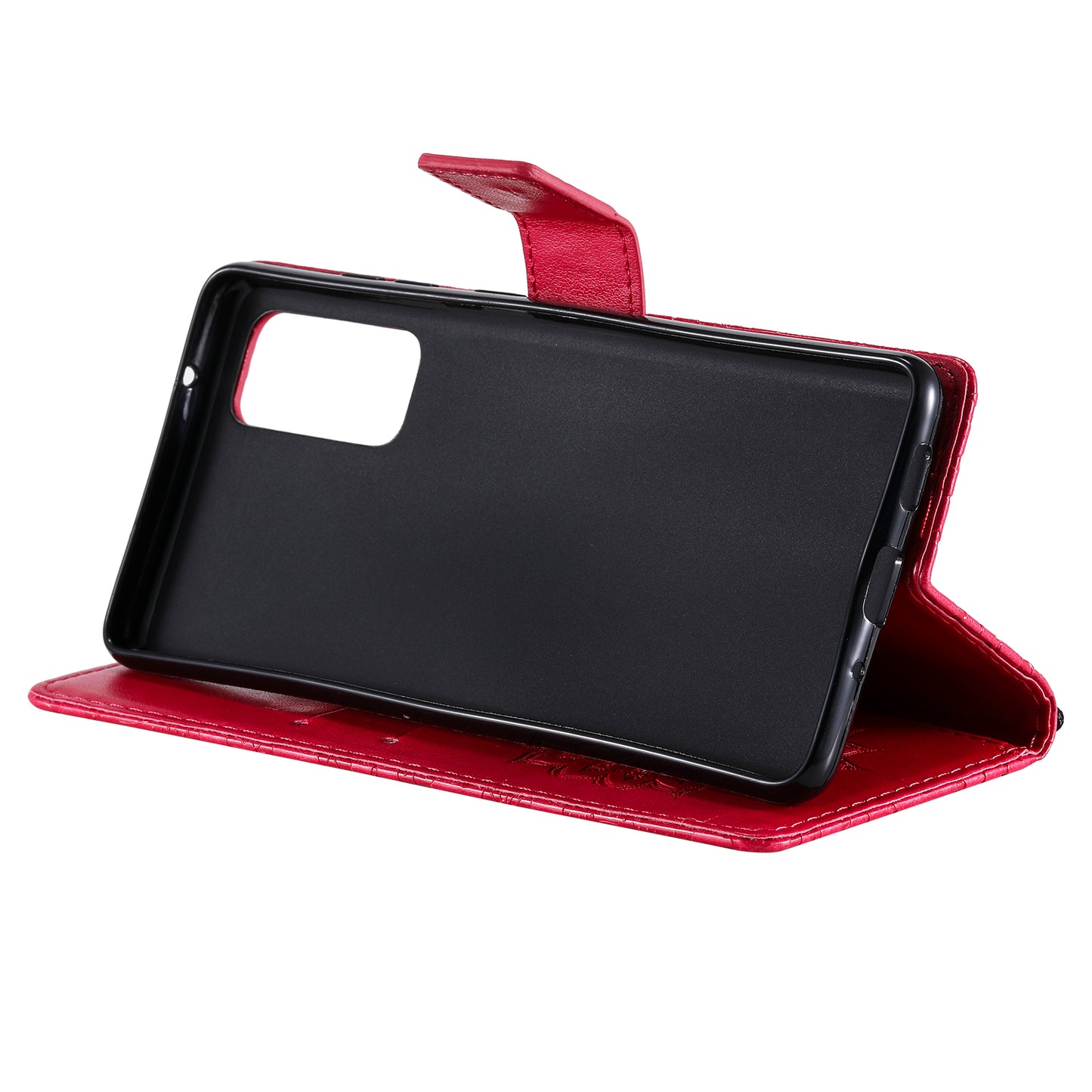 For Samsung Galaxy S20 FE/S20 Fan Edition/S20 FE 5G/S20 Fan Edition 5G/S20 Lite/S20 FE 2022 KT Imprinting Flower Series-1 Imprint Sunflower Pattern PU Leather Phone Cover Shell with Wallet and Stand - Red