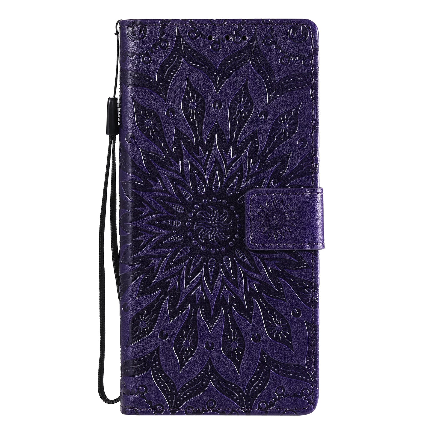 For Samsung Galaxy S20 FE/S20 Fan Edition/S20 FE 5G/S20 Fan Edition 5G/S20 Lite/S20 FE 2022 KT Imprinting Flower Series-1 Imprint Sunflower Pattern PU Leather Phone Cover Shell with Wallet and Stand - Purple