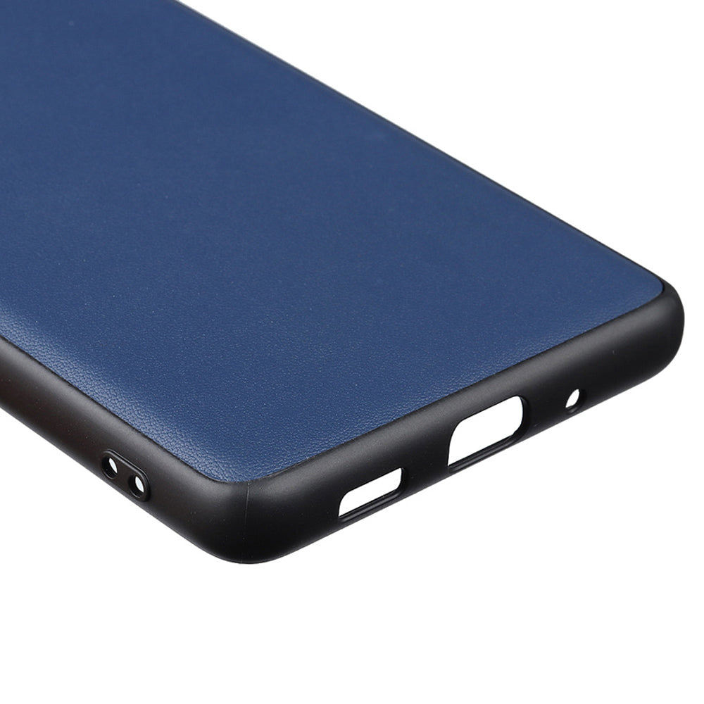 For Samsung Galaxy S20 FE/S20 Fan Edition/S20 FE 5G/S20 Fan Edition 5G/S20 Lite/S20 FE 2022 Genuine Leather Coated TPU + PC Shell - Blue