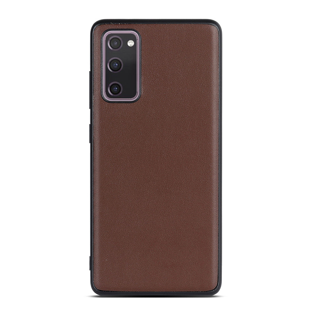 For Samsung Galaxy S20 FE/S20 Fan Edition/S20 FE 5G/S20 Fan Edition 5G/S20 Lite/S20 FE 2022 Genuine Leather Coated TPU + PC Shell - Brown