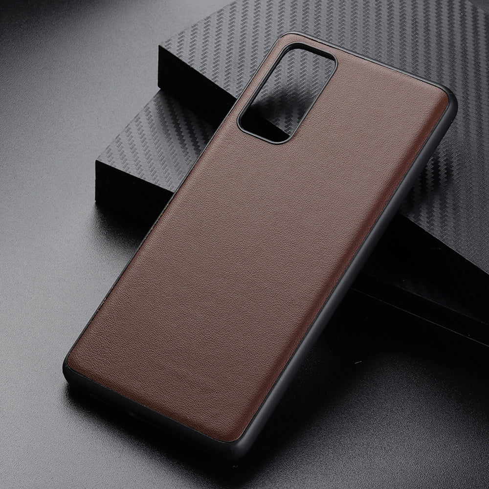 For Samsung Galaxy S20 FE/S20 Fan Edition/S20 FE 5G/S20 Fan Edition 5G/S20 Lite/S20 FE 2022 Genuine Leather Coated TPU + PC Shell - Brown