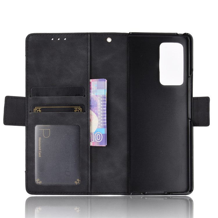 For Samsung Galaxy Z Fold2 5G Multi-slot Leather Case Wallet Stand Shell Protector Phone Cover Case - Black