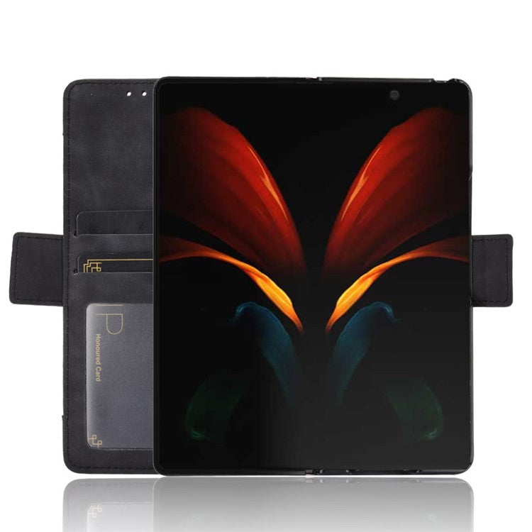For Samsung Galaxy Z Fold2 5G Multi-slot Leather Case Wallet Stand Shell Protector Phone Cover Case - Black