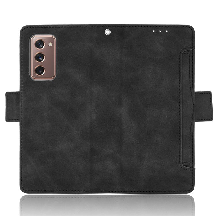 For Samsung Galaxy Z Fold2 5G Multi-slot Leather Case Wallet Stand Shell Protector Phone Cover Case - Black