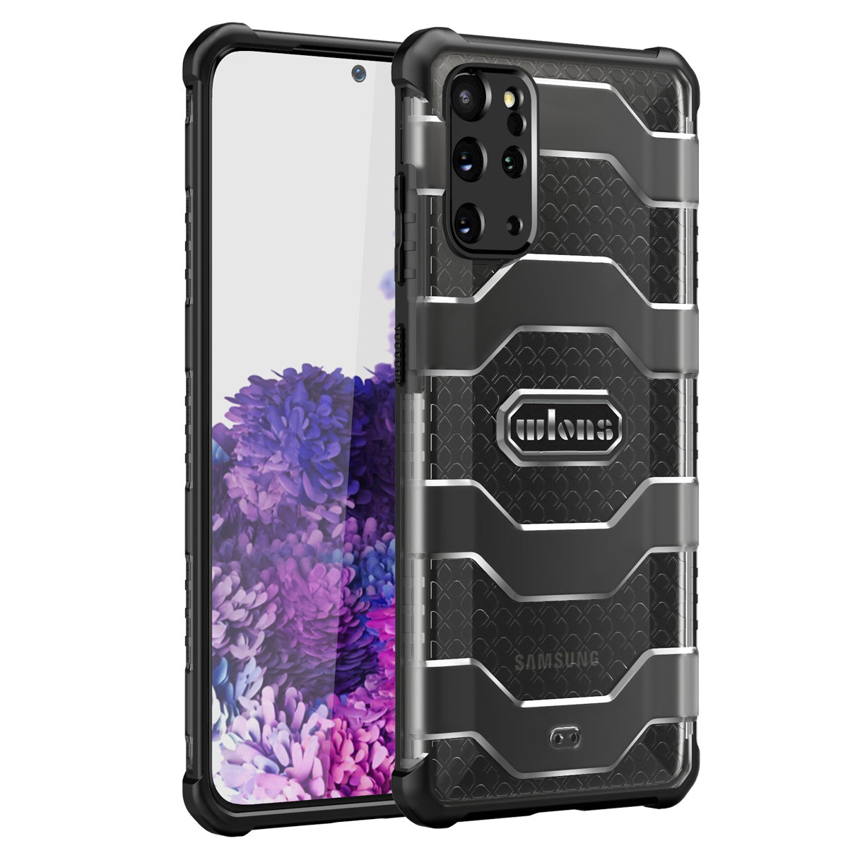 Explorer Series Non-slip Hard PC + TPU Phone Case for Samsung Galaxy S20 Plus/S20 Plus 5G Cover - Black