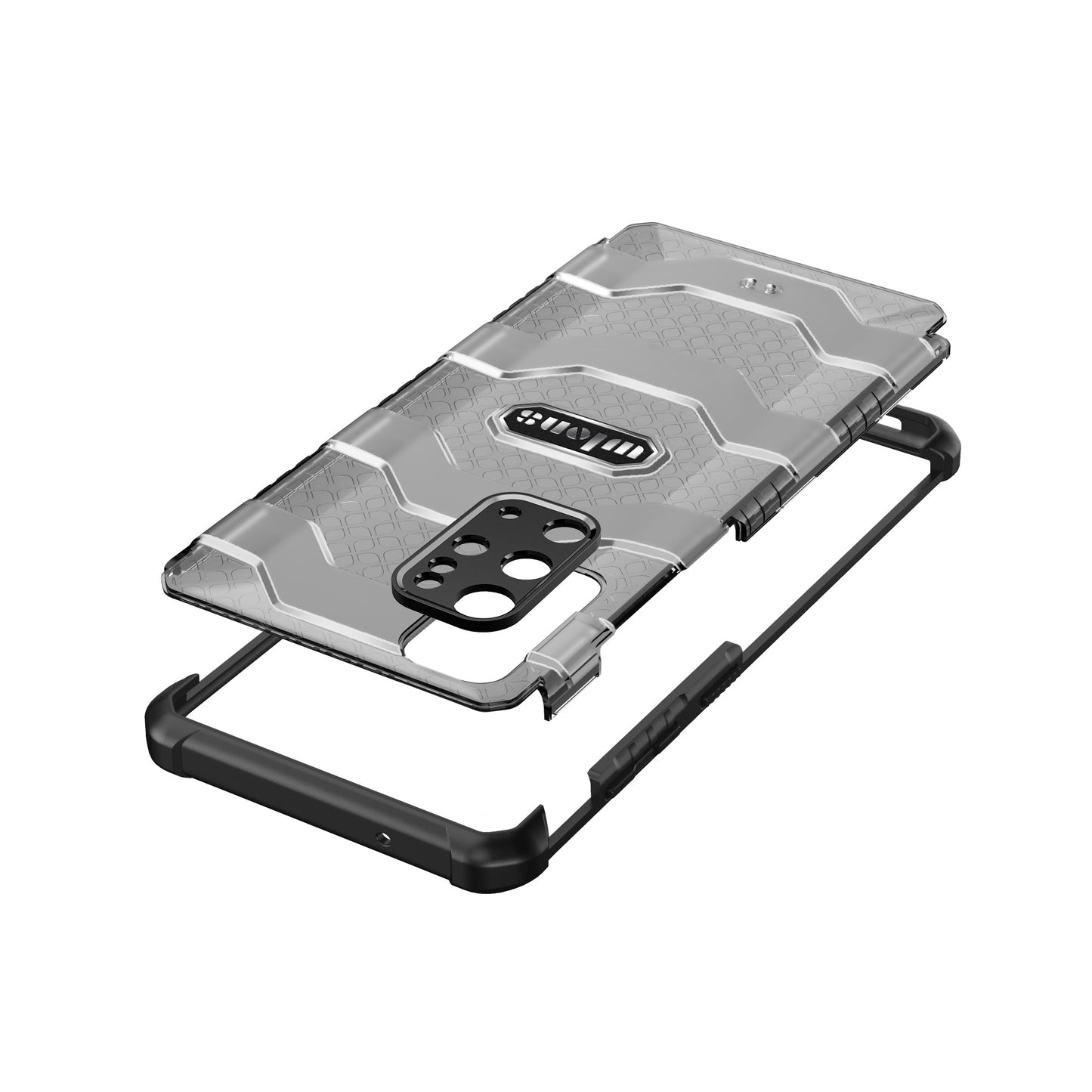 Explorer Series Non-slip Hard PC + TPU Phone Case for Samsung Galaxy S20 Plus/S20 Plus 5G Cover - Black