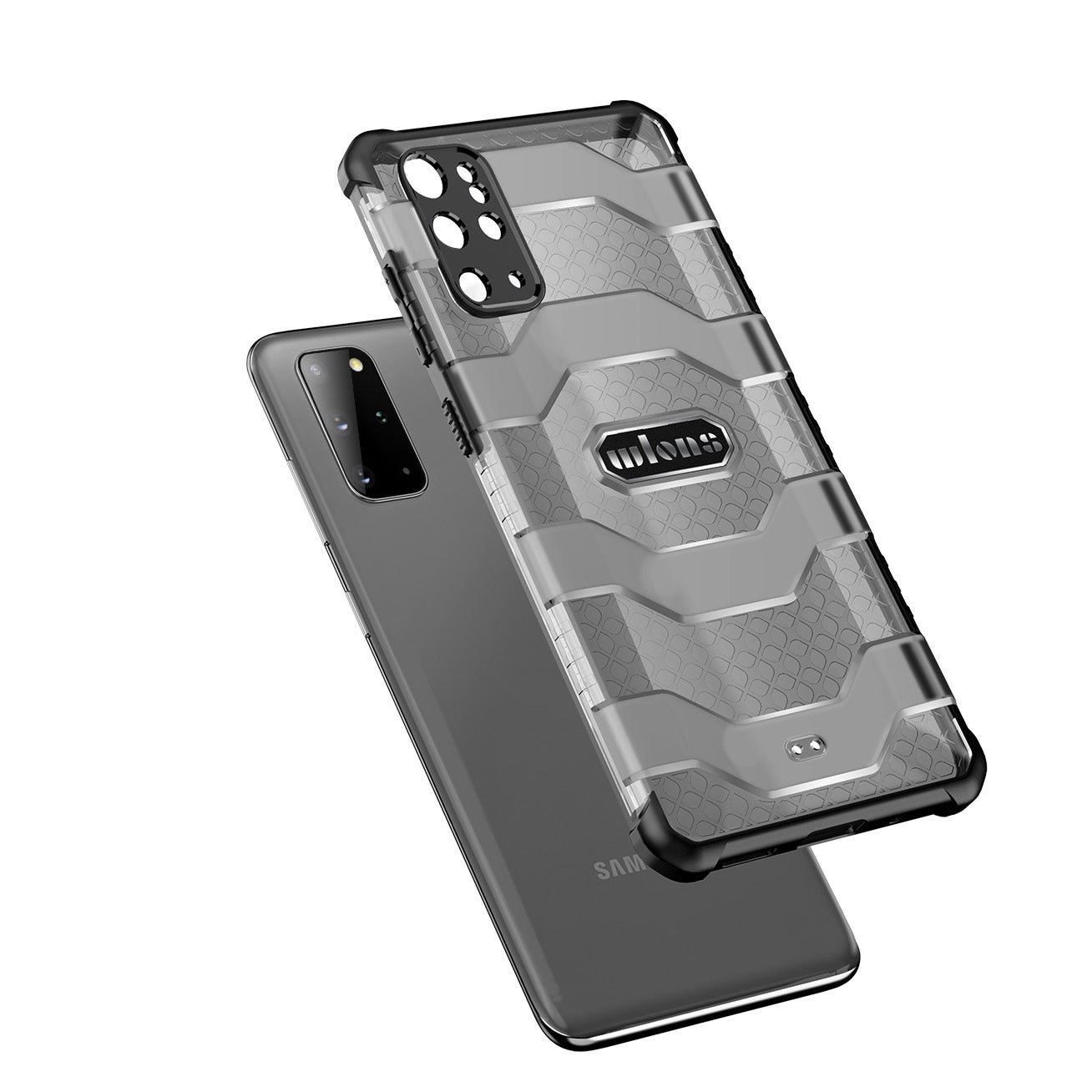 Explorer Series Non-slip Hard PC + TPU Phone Case for Samsung Galaxy S20 Plus/S20 Plus 5G Cover - Black