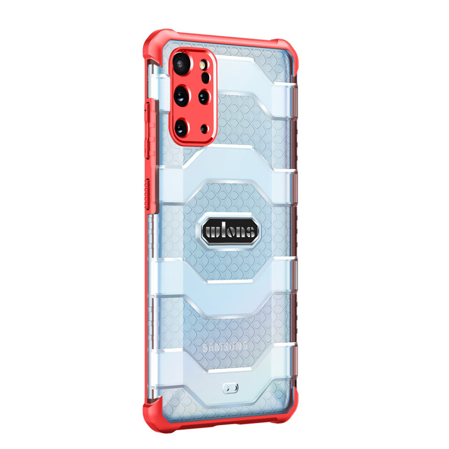 Explorer Series Non-slip Hard PC + TPU Phone Case for Samsung Galaxy S20 Plus/S20 Plus 5G Cover - Red