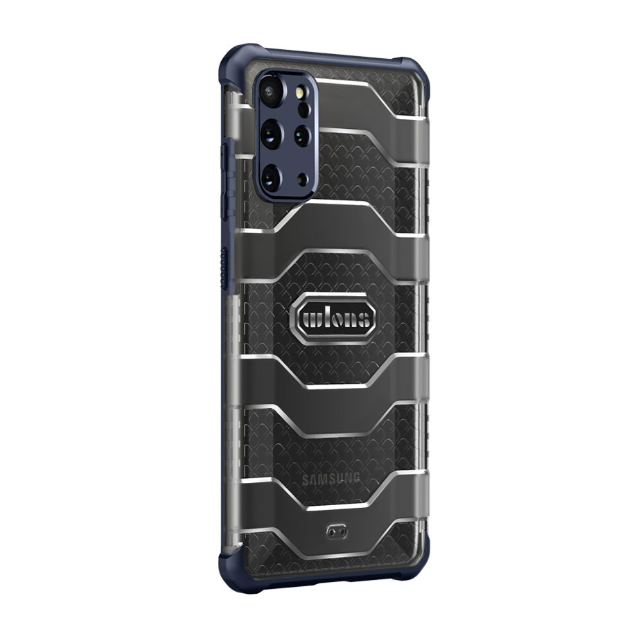 Explorer Series Non-slip Hard PC + TPU Phone Case for Samsung Galaxy S20 Plus/S20 Plus 5G Cover - Navy Blue