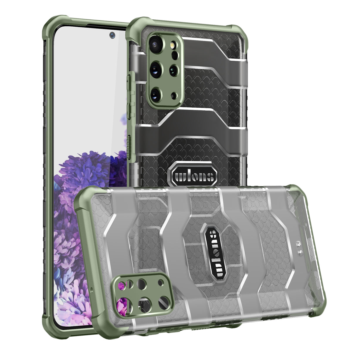 Explorer Series Non-slip Hard PC + TPU Phone Case for Samsung Galaxy S20 Plus/S20 Plus 5G Cover - Light Green