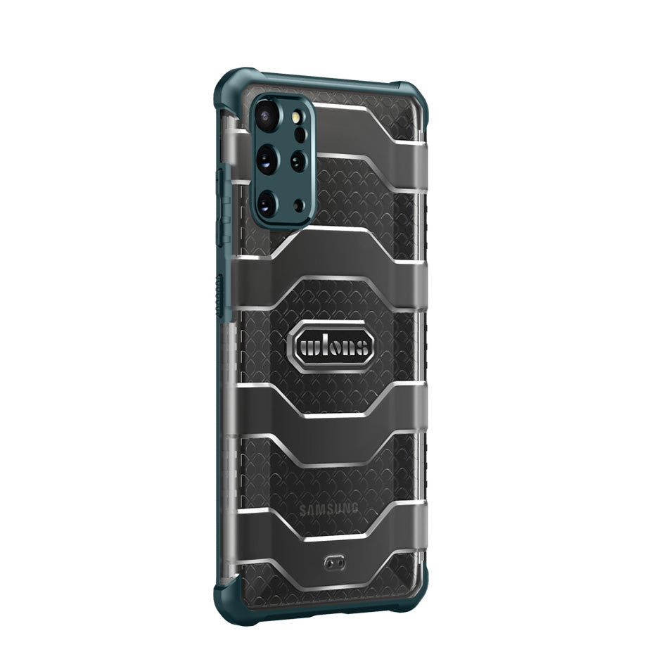 Explorer Series Non-slip Hard PC + TPU Phone Case for Samsung Galaxy S20 Plus/S20 Plus 5G Cover - Blackish Green