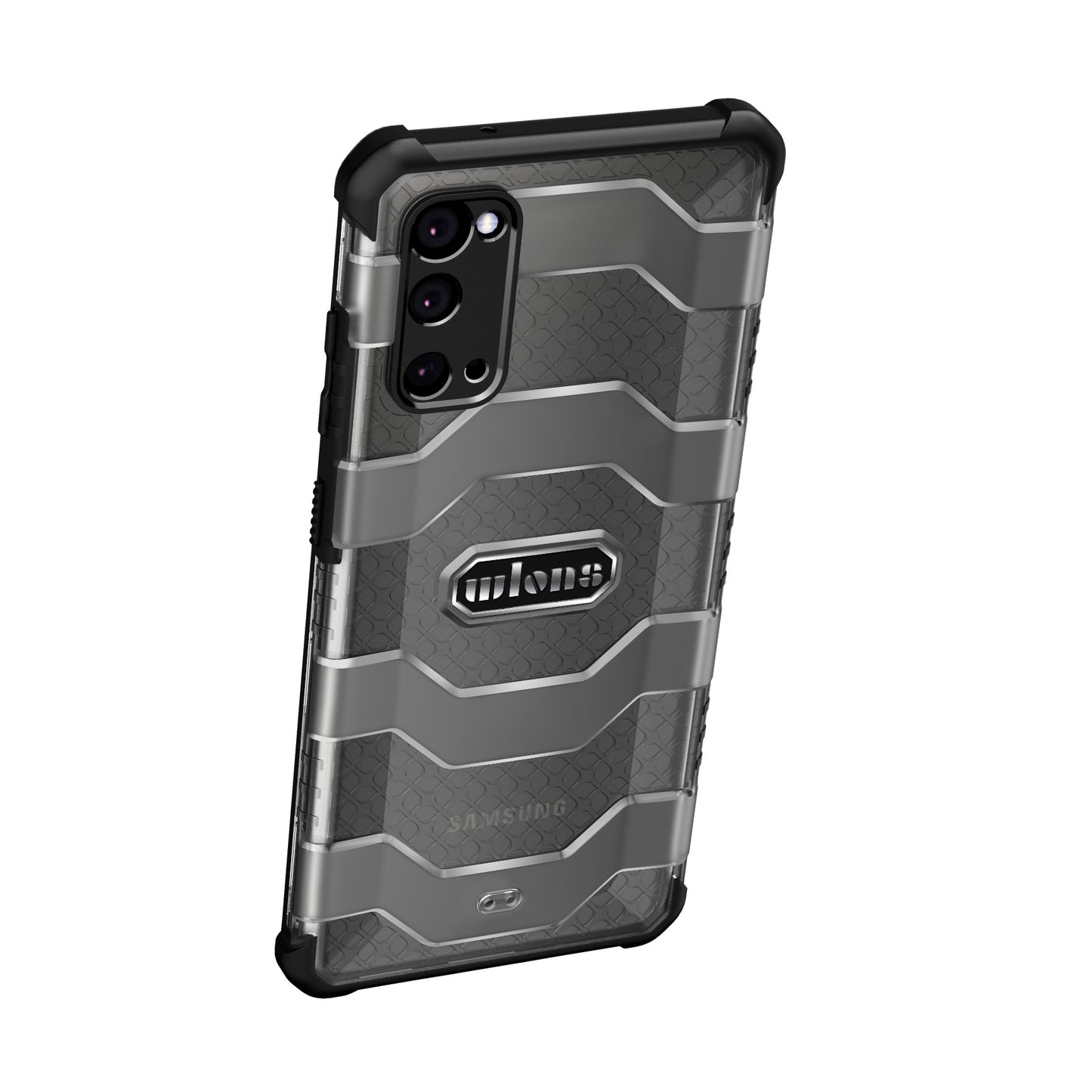 Explorer Series Non-slip Hard PC + TPU Hybrid Case for Samsung Galaxy S20 4G/S20 5G Phone Cover - Black