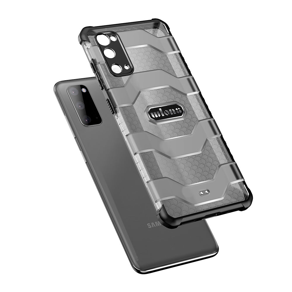 Explorer Series Non-slip Hard PC + TPU Hybrid Case for Samsung Galaxy S20 4G/S20 5G Phone Cover - Black