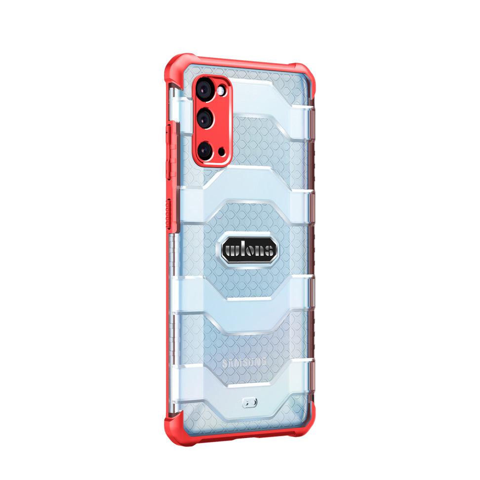 Explorer Series Non-slip Hard PC + TPU Hybrid Case for Samsung Galaxy S20 4G/S20 5G Phone Cover - Red